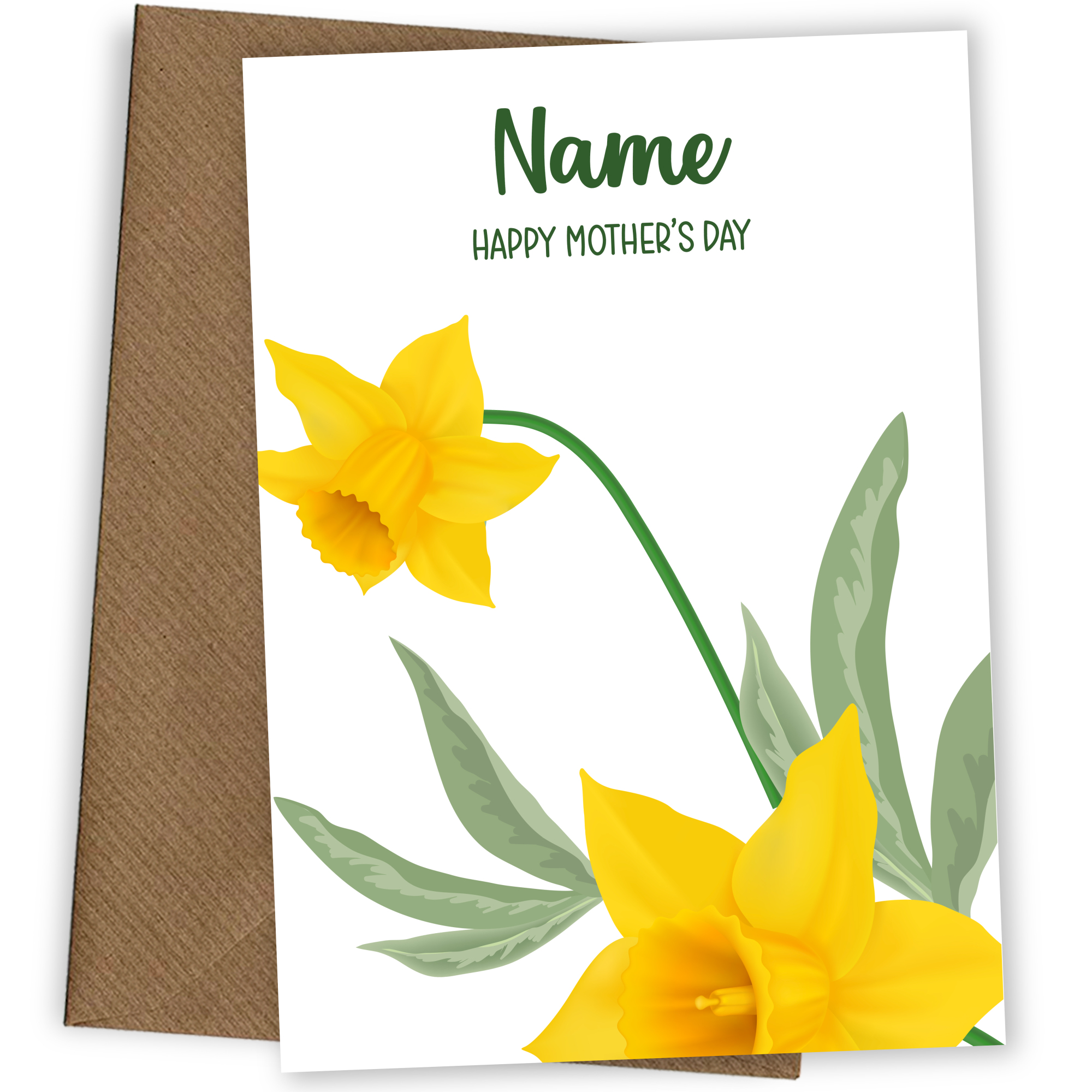 Daffodils Mother's Day Card for Mum - Beautiful Flower and Floral Card for Her