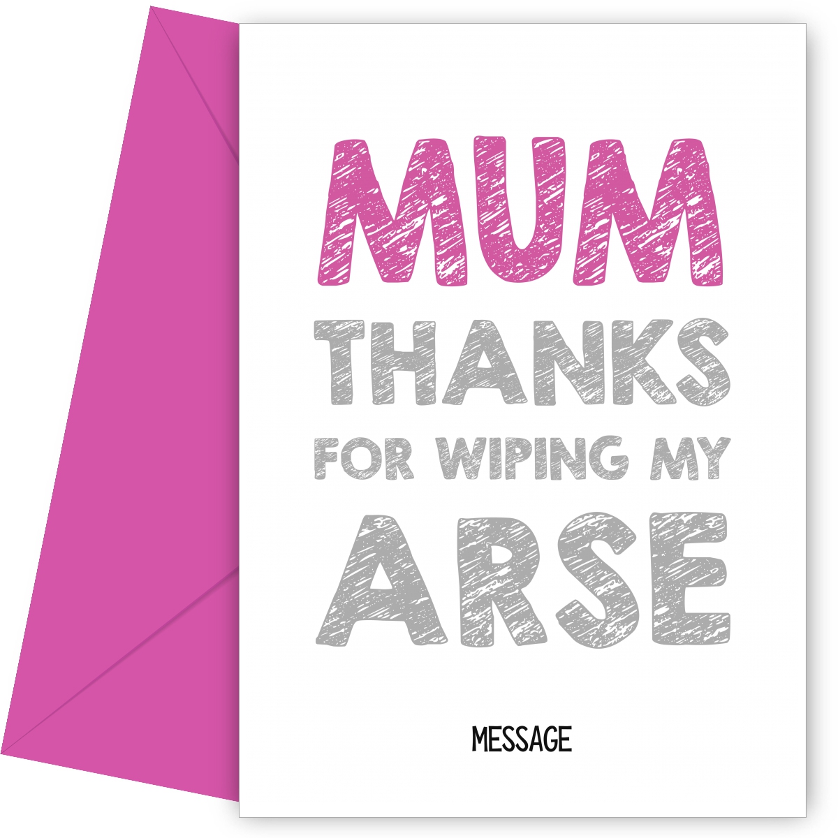 Personalised Mum, thanks for wiping my arse card