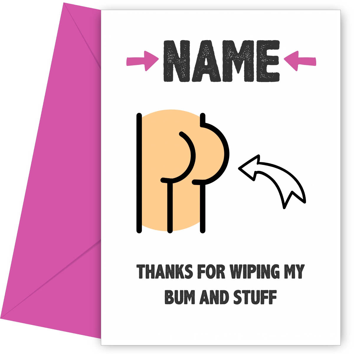 Personalised Mum, thanks for wiping my bum and stuff card