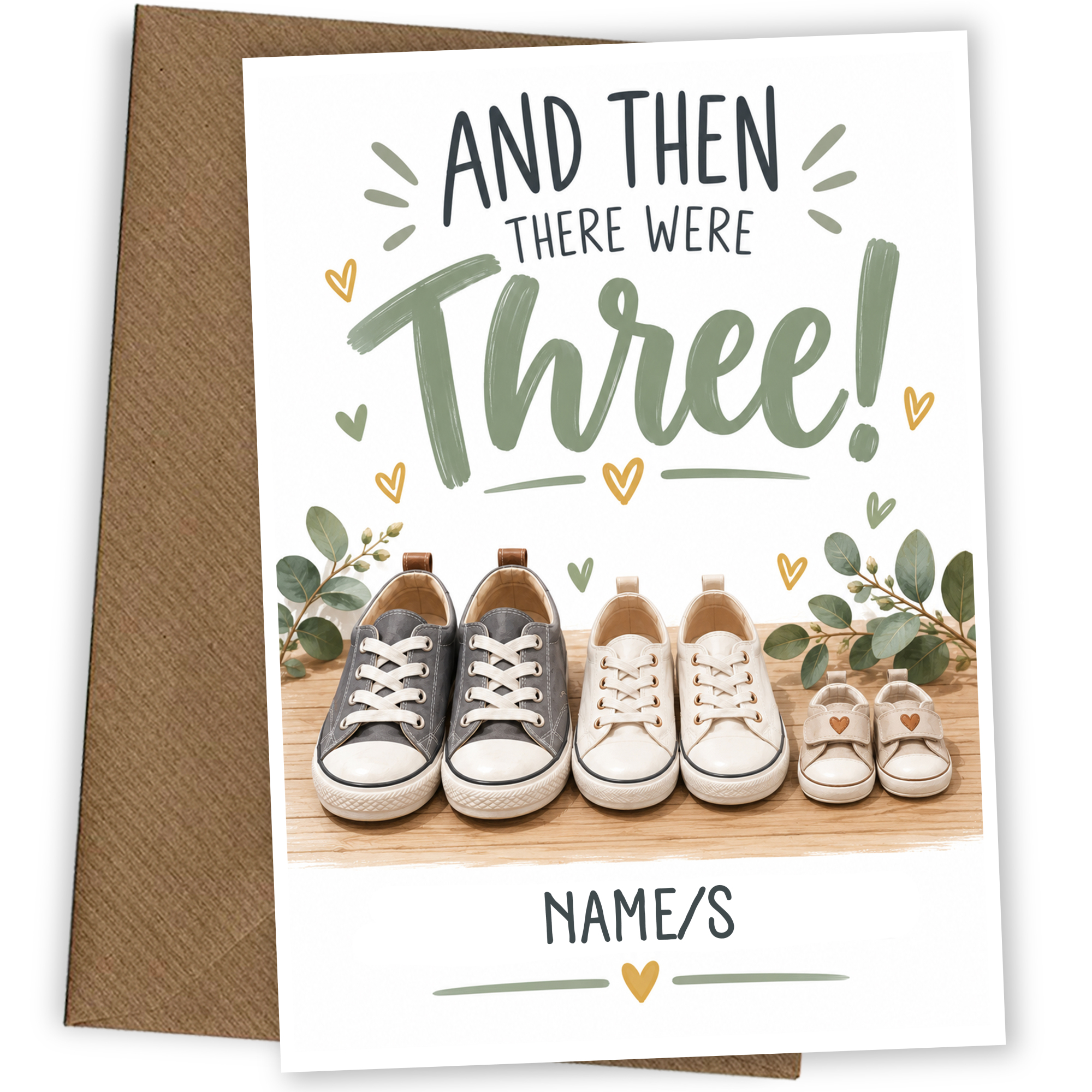 New Baby Card And Then There Were Three
