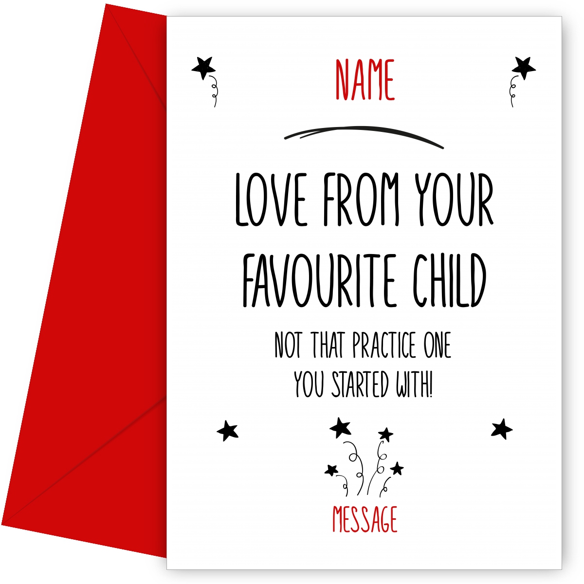 Personalised Not your practice child Card (Mum)