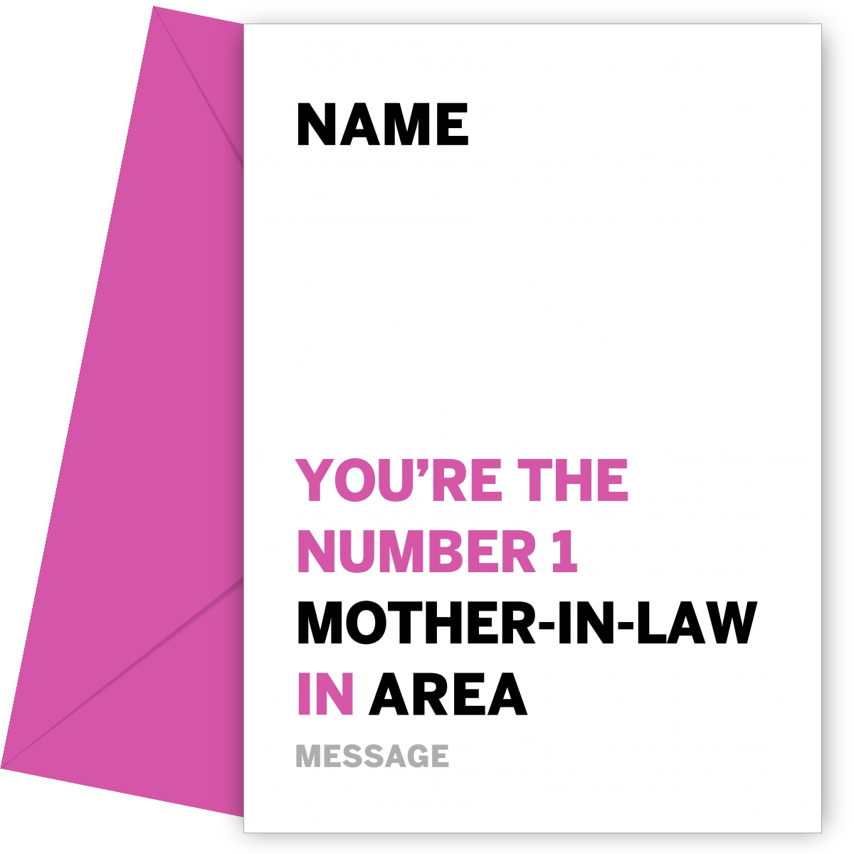 Number 1 Mother In Law Birthday Card