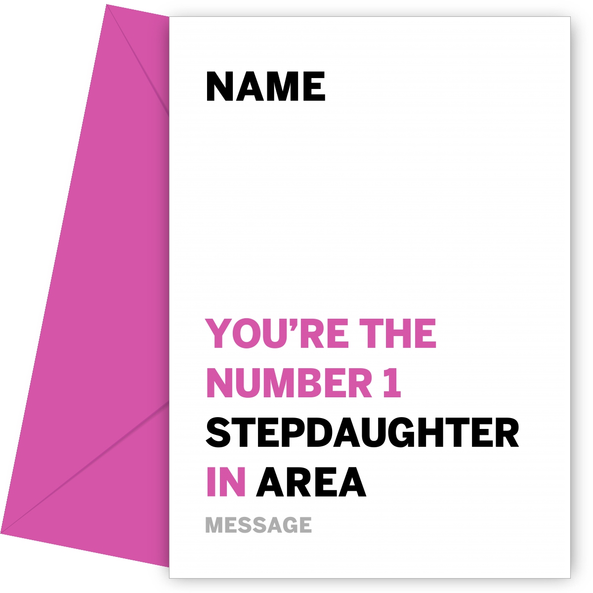 Number 1 Stepdaughter Birthday Card