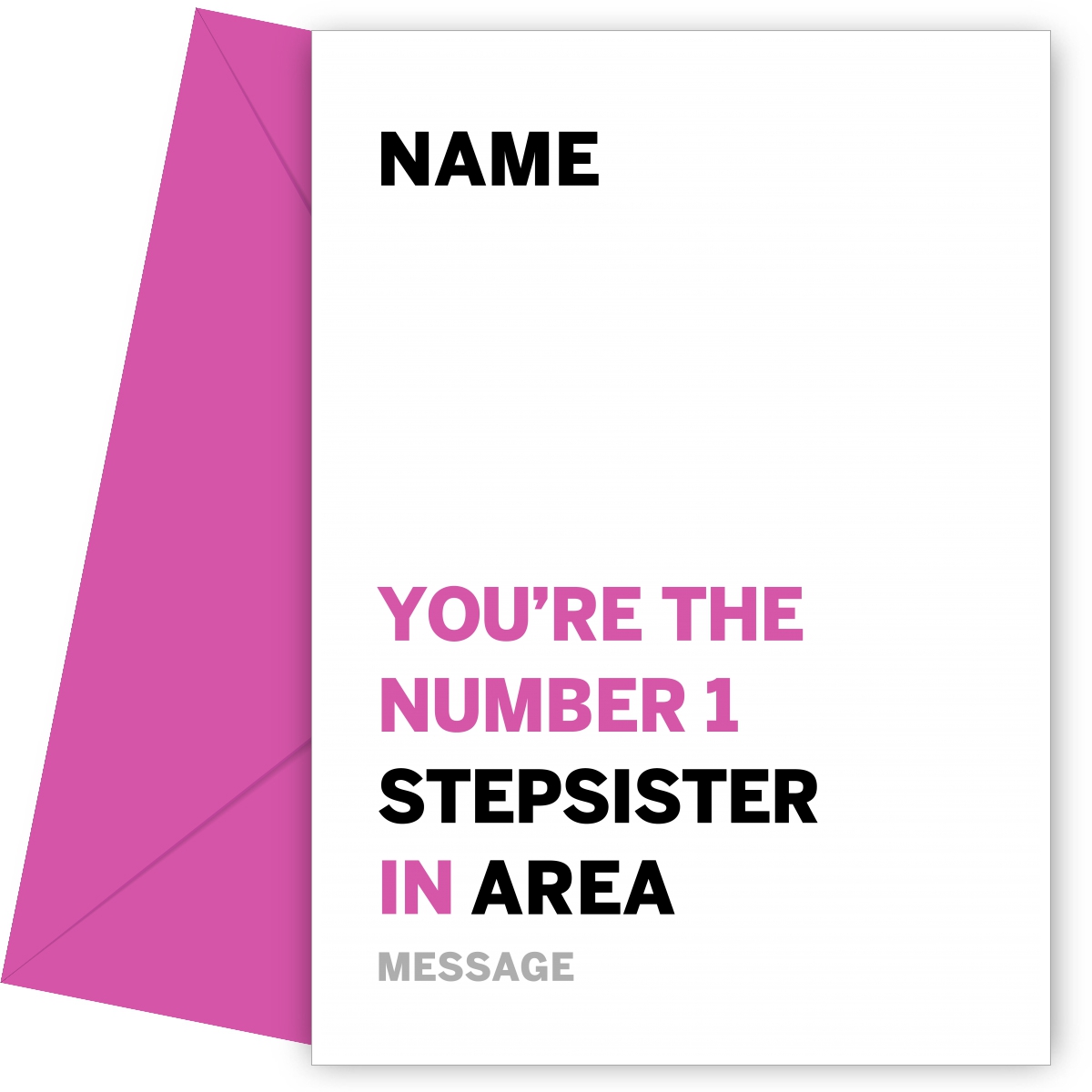 Number 1 Stepsister Birthday Card