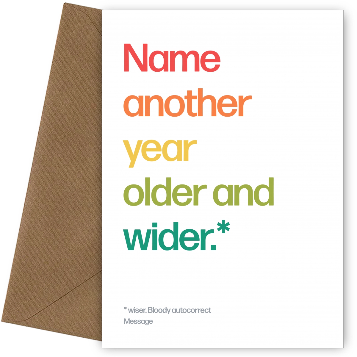 Older And Wider Card