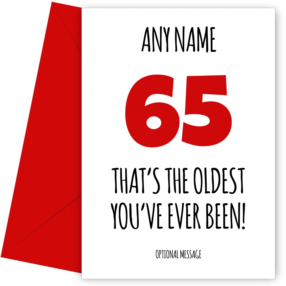 Funny 65th Birthday Card - That's the oldest you've ever been!