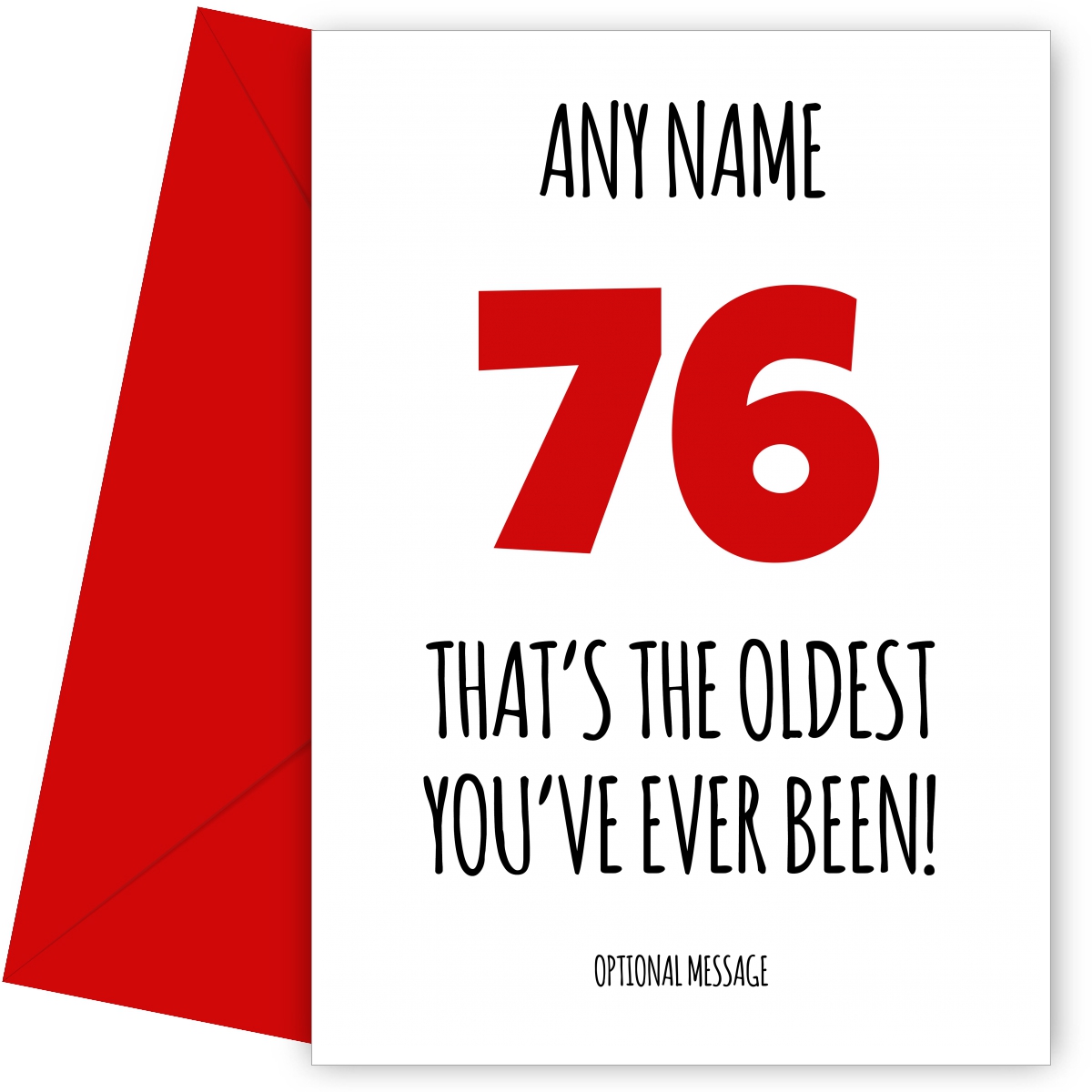 Funny 76th Birthday Card - That's the oldest you've ever been!