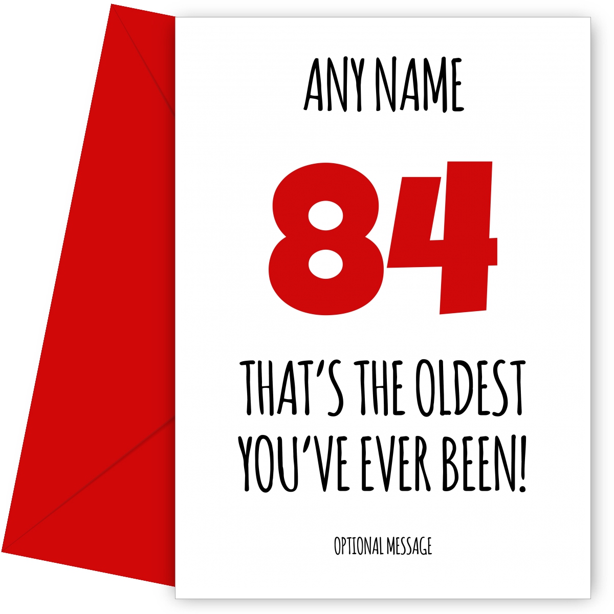 Funny 84th Birthday Card - That's the oldest you've ever been!