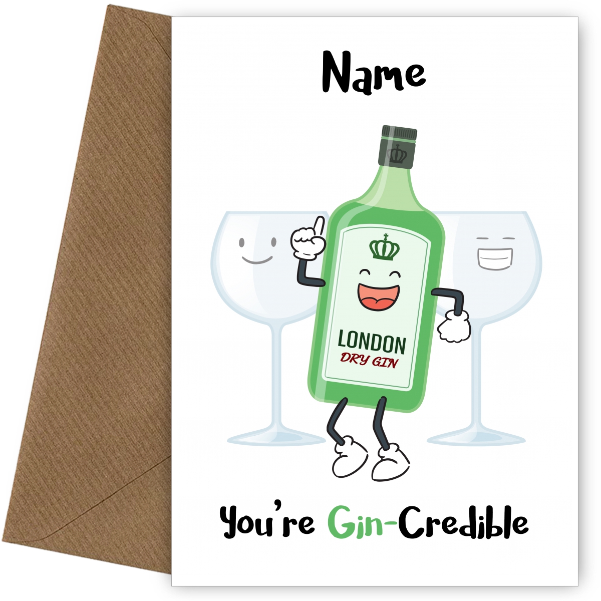 Named Cards - You're Gin-Credible