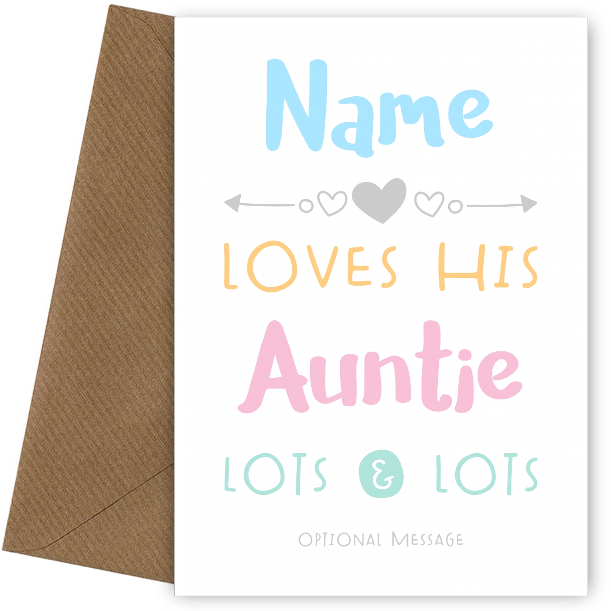 Personalised Cards for Auntie - Love You Lots & Lots