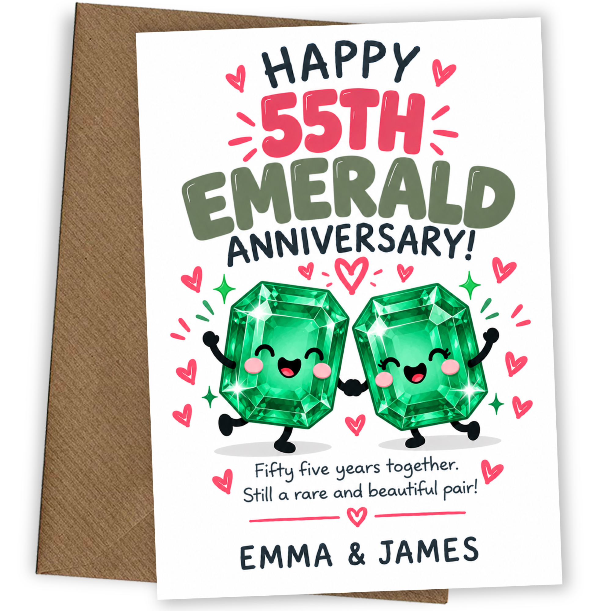 Personalised 55th Anniversary Card for Couples - Perfectly Paired