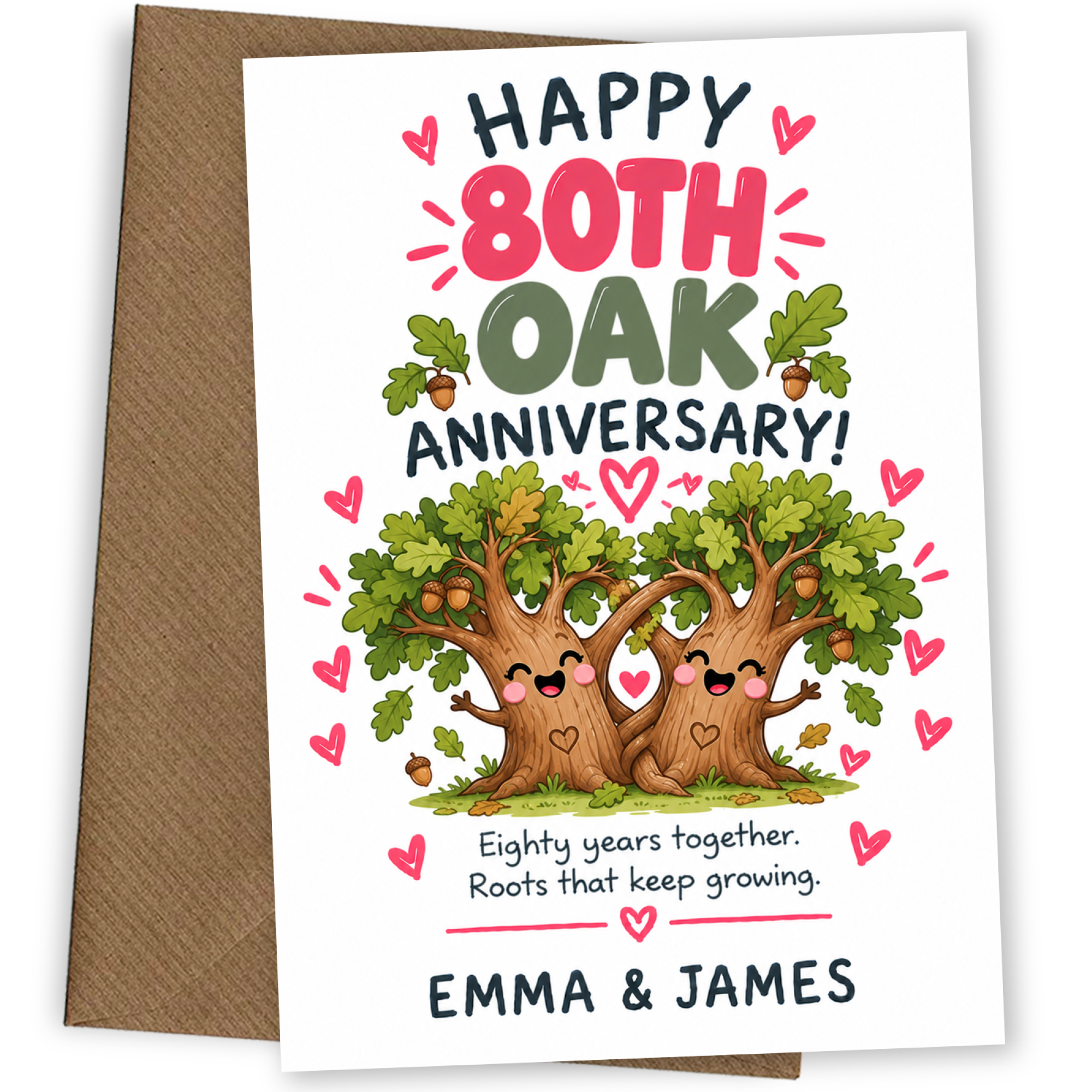 Personalised 80th Anniversary Card for Couples - Perfectly Paired