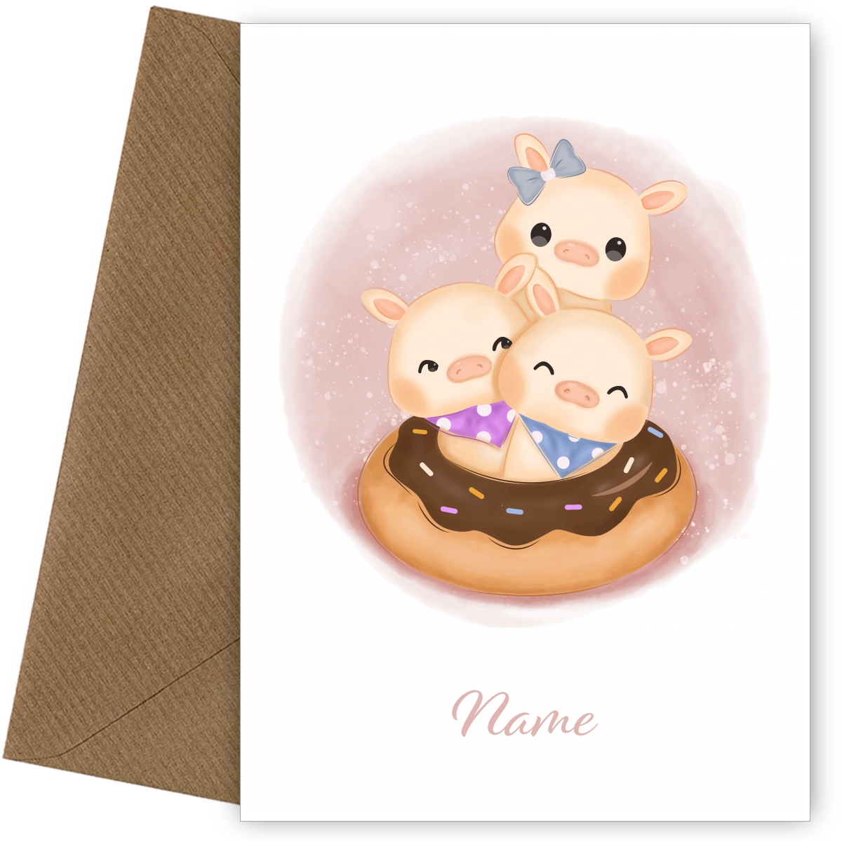 Pigs In A Donut Card Pigs In A Donut Card