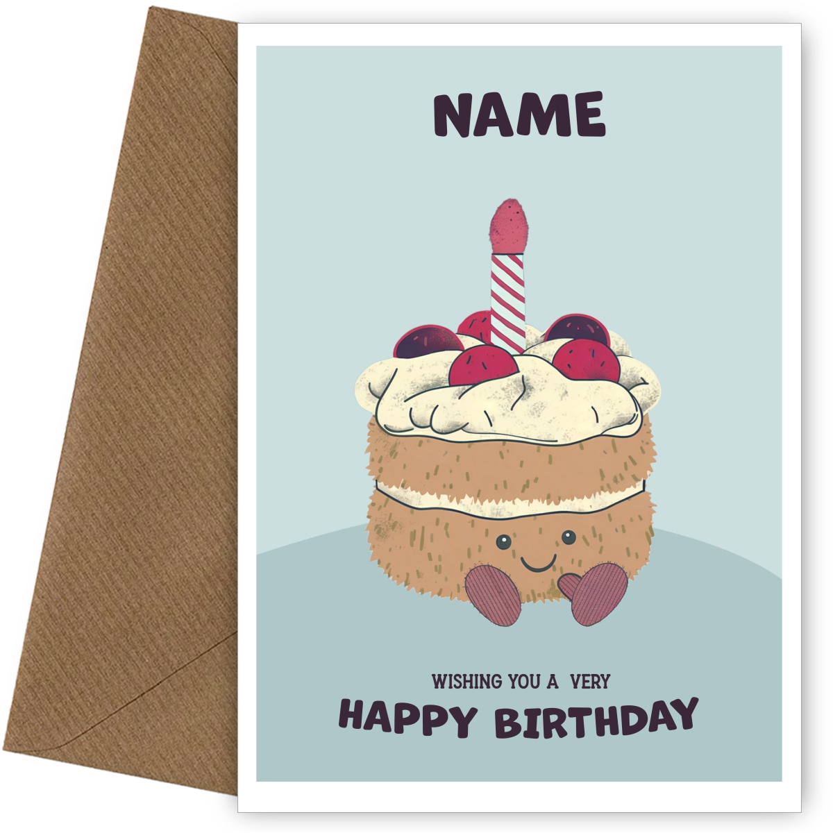 Birthday Card for Girls - Plush Cake