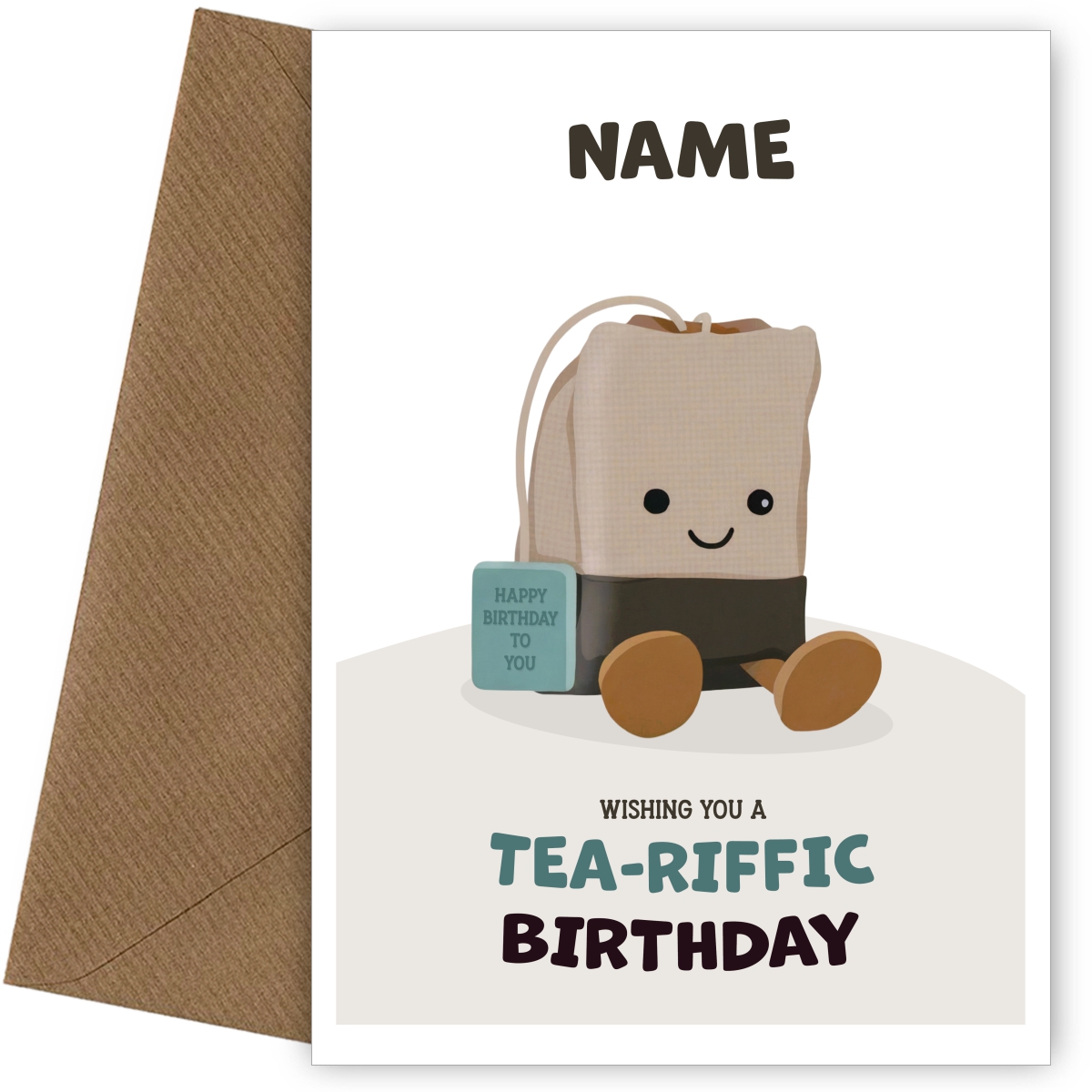 Birthday Card for Girls - Plush Tea Bag