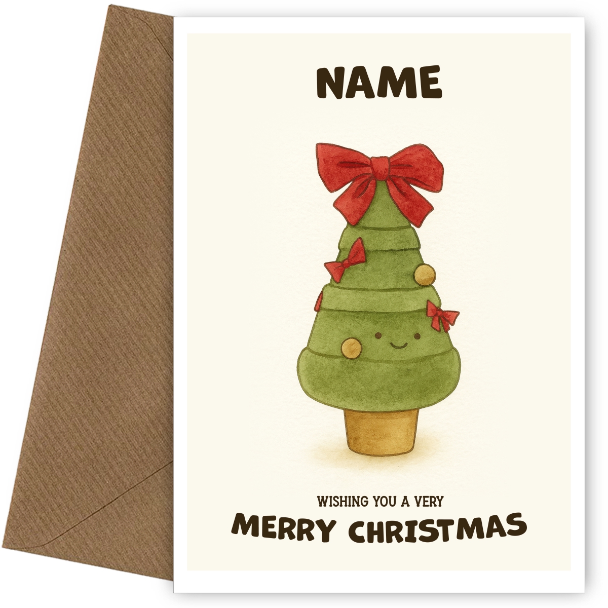 Cute Christmas Card for Her - Plush Christmas Tree