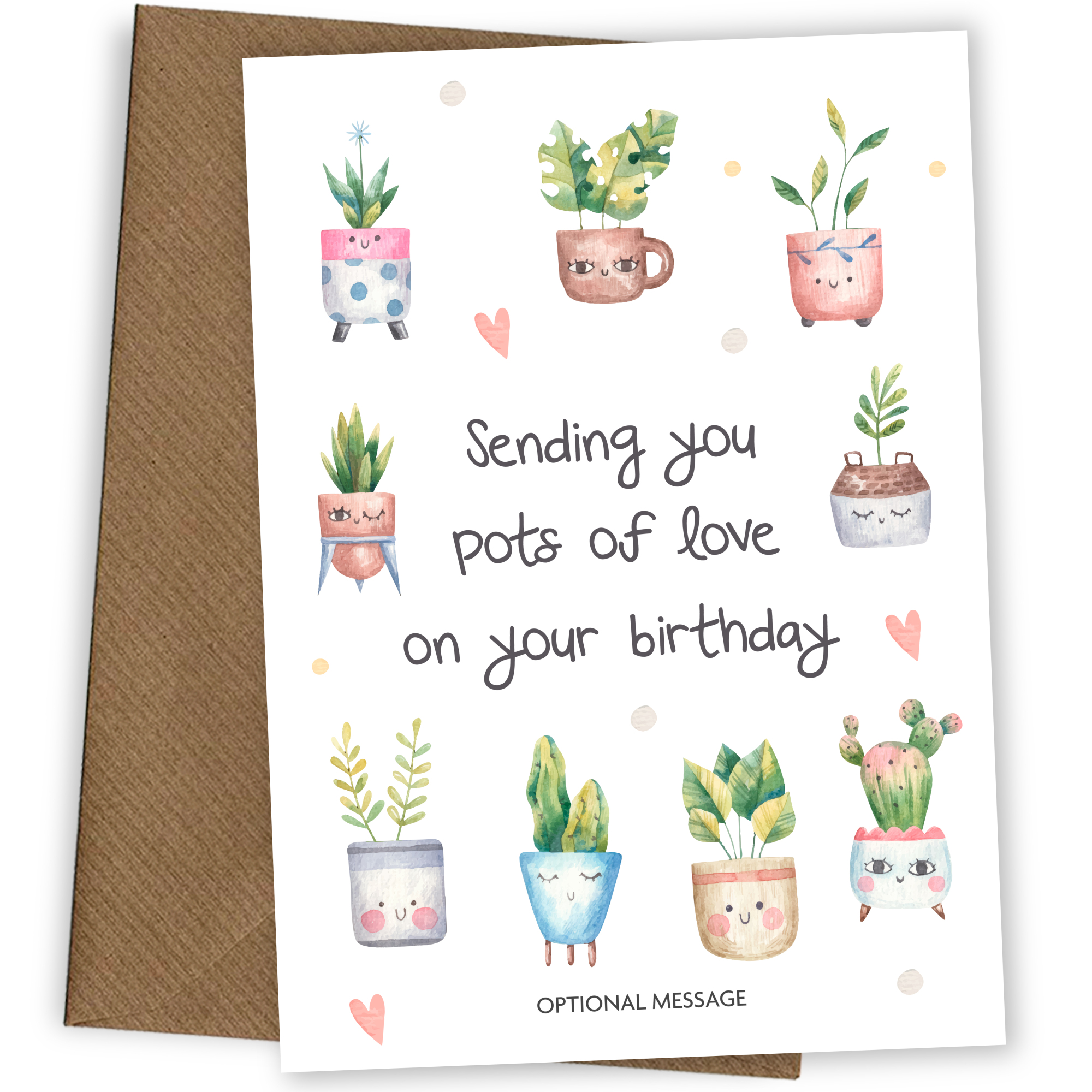 Female Birthday Card for Women - Sending Pots of Love
