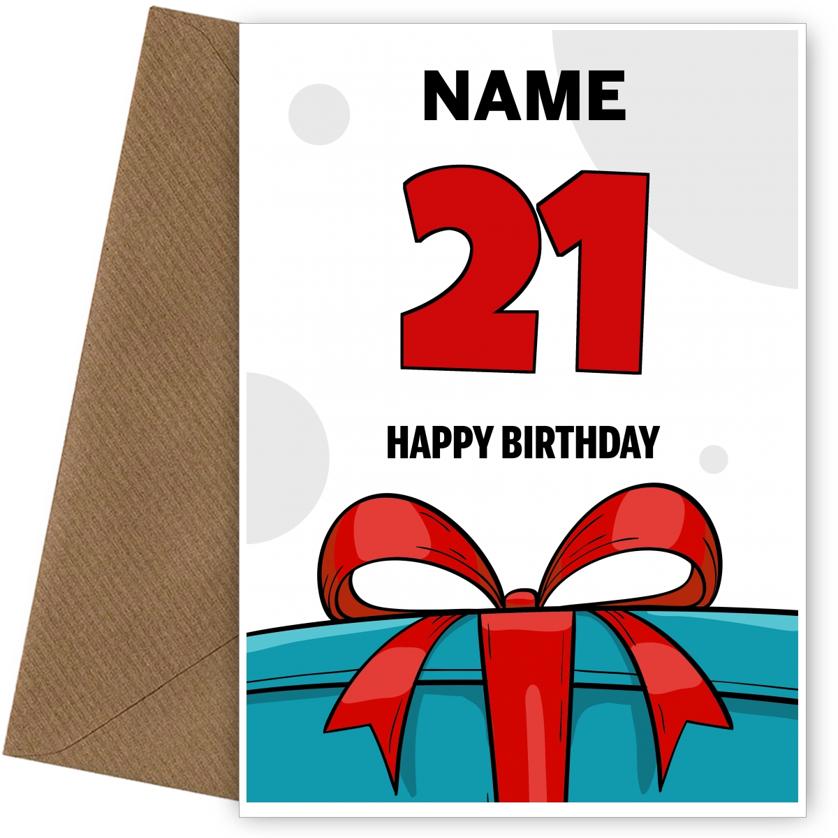 Happy 21st Birthday Card - Bold Gift / Present Design