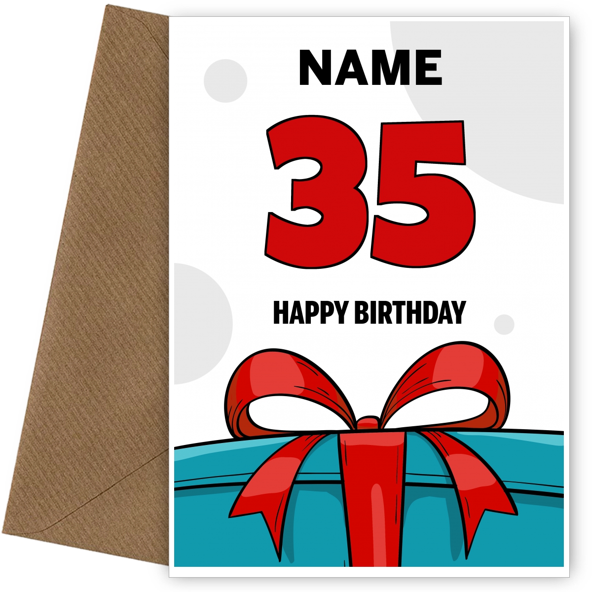 Happy 35th Birthday Card - Bold Gift / Present Design