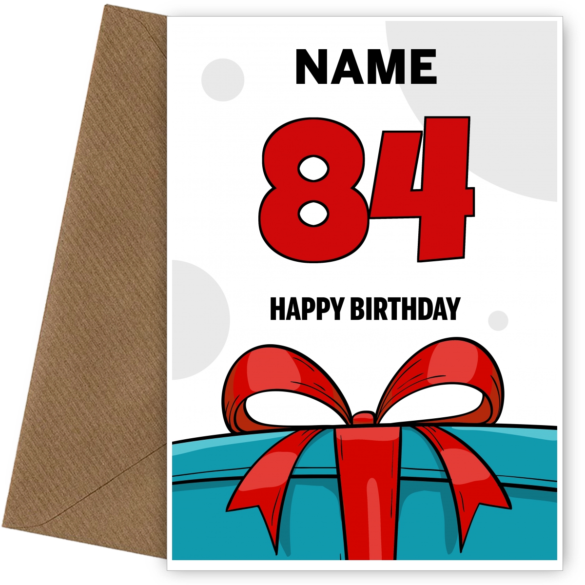 Happy 84th Birthday Card - Bold Gift / Present Design
