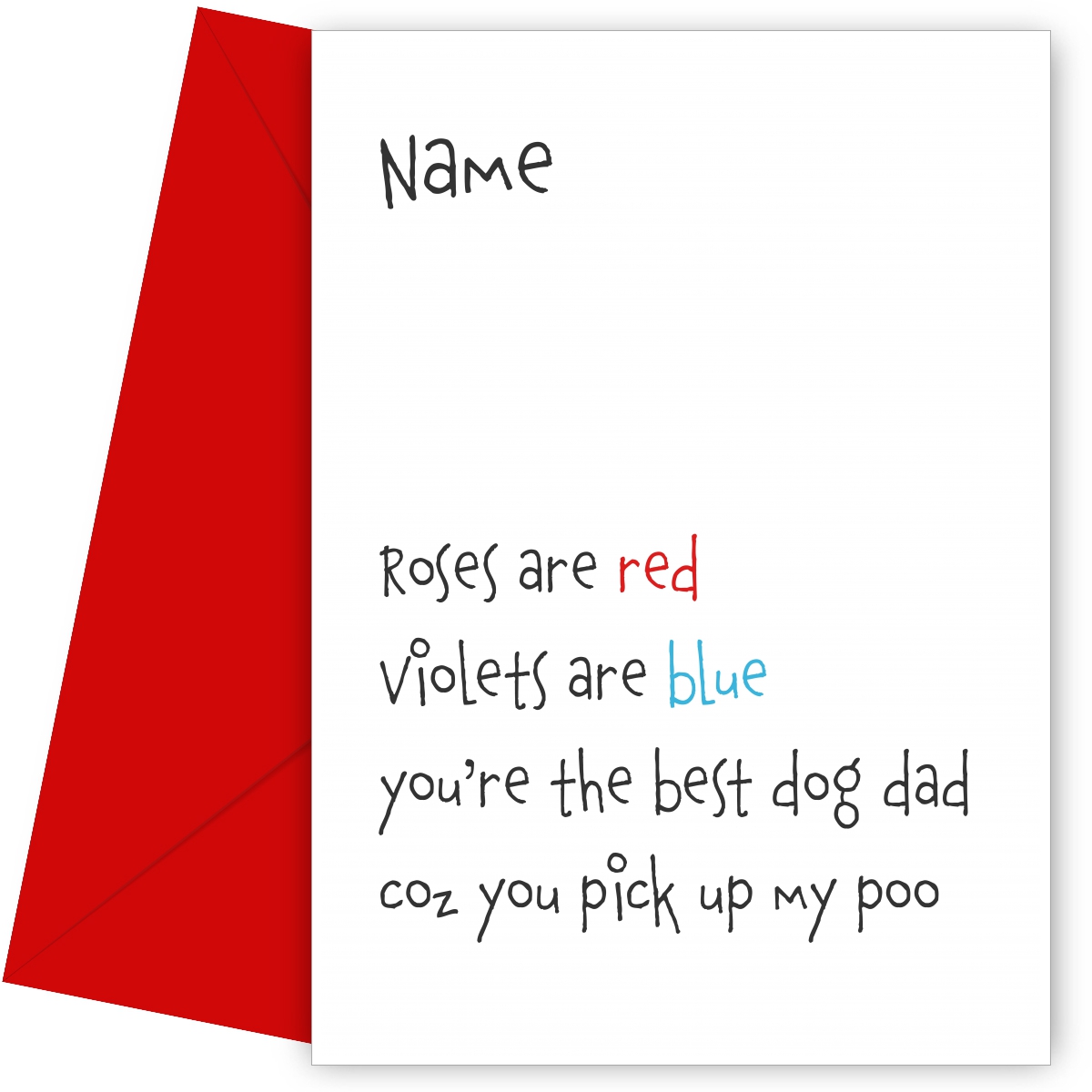 Personalised Roses are Red Card (Best dog dad)