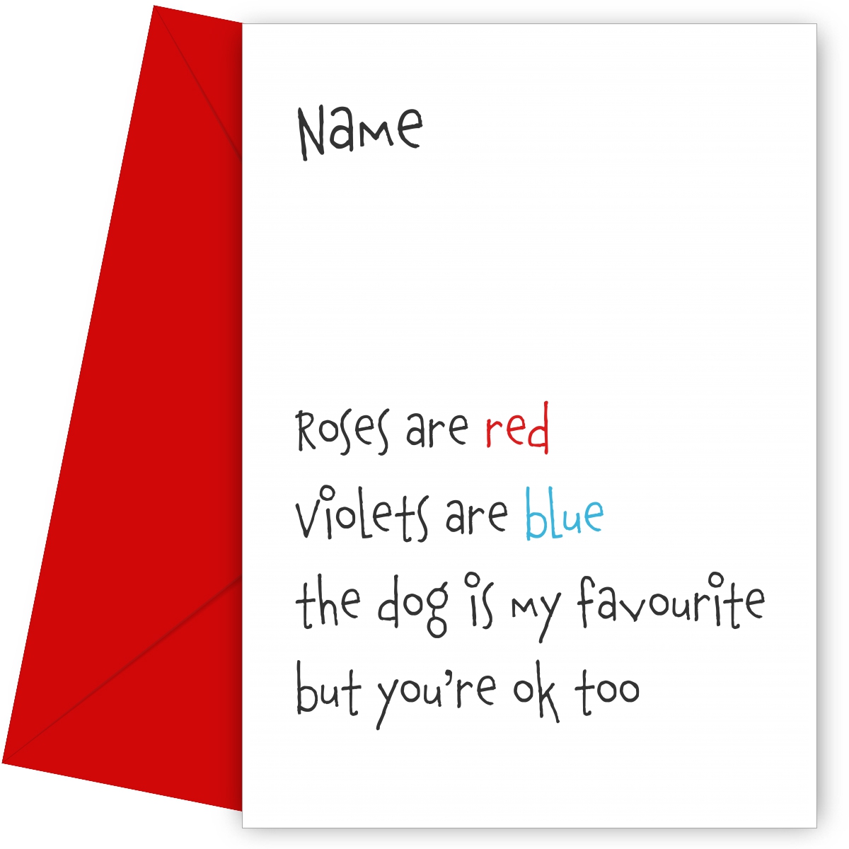 Personalised Roses are Red Card (Dog is my favourite)