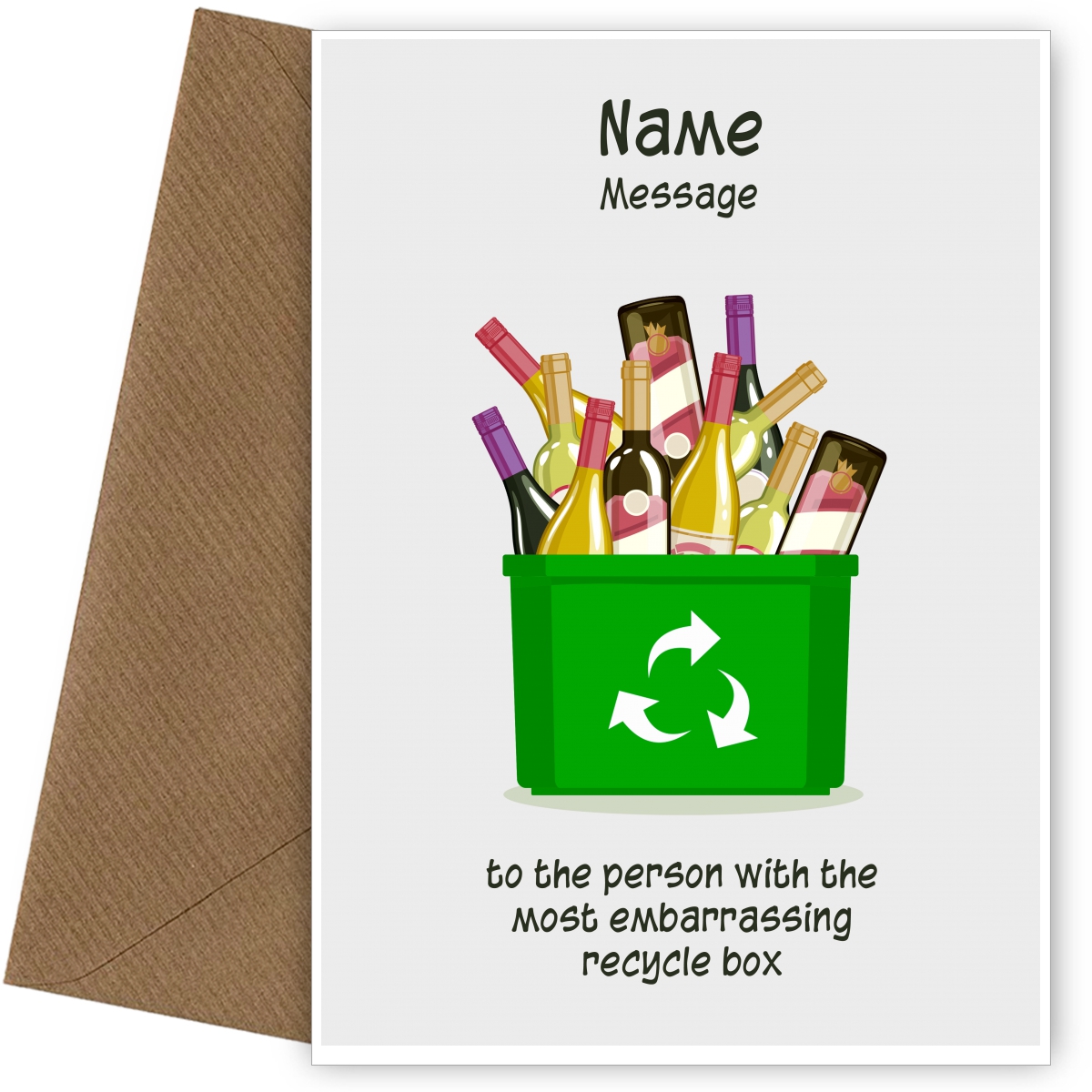 Funny Birthday Card - Embarrassing Recycle Box