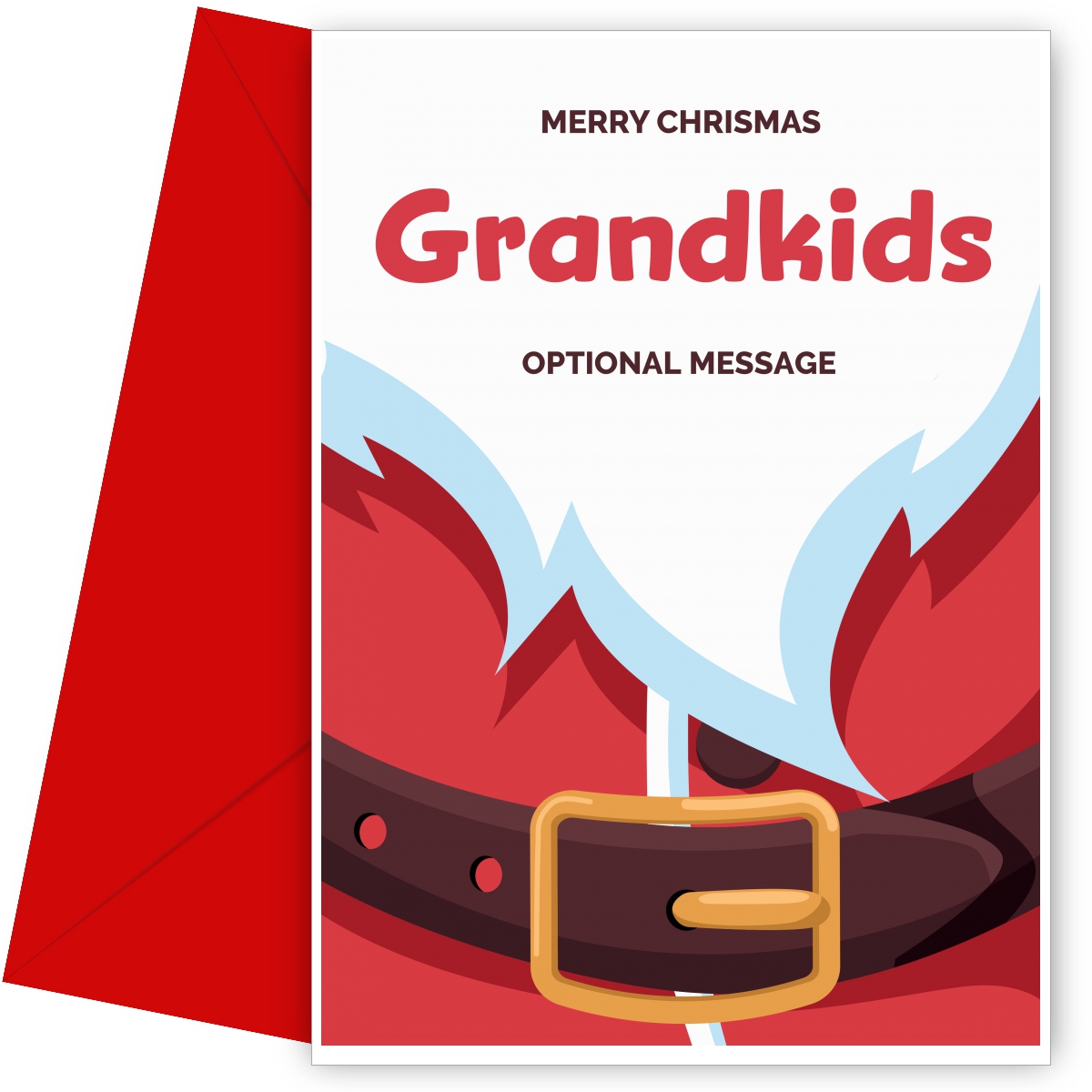 Merry Christmas Card for Grandkids - Santa Belt
