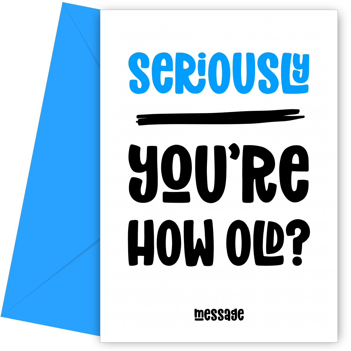 Funny Birthday Card for Him - Seriously, How Old