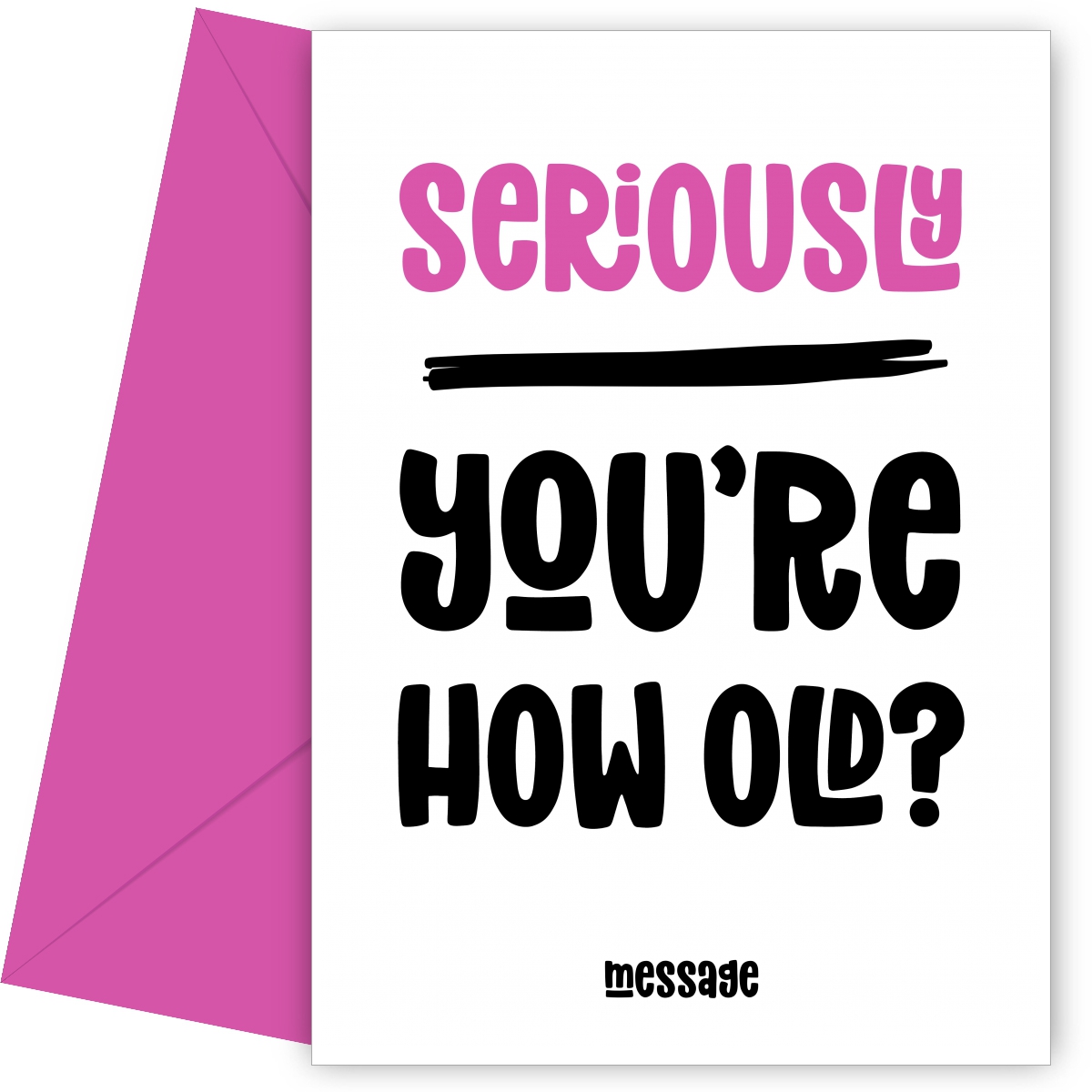 Funny Birthday Card for Her - Seriously, How Old