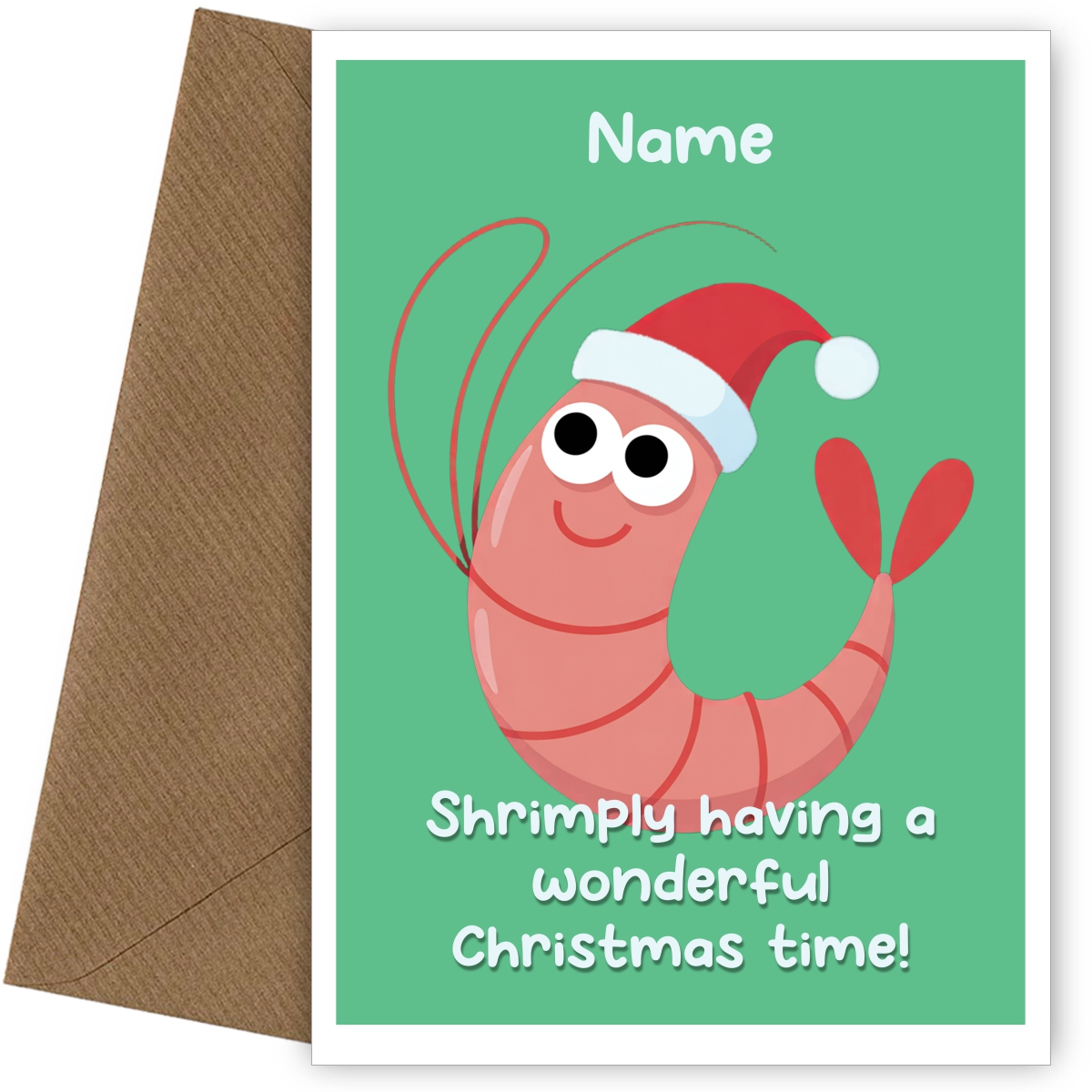 Humorous Christmas Card - Shrimply Wonderful Christmas Cards