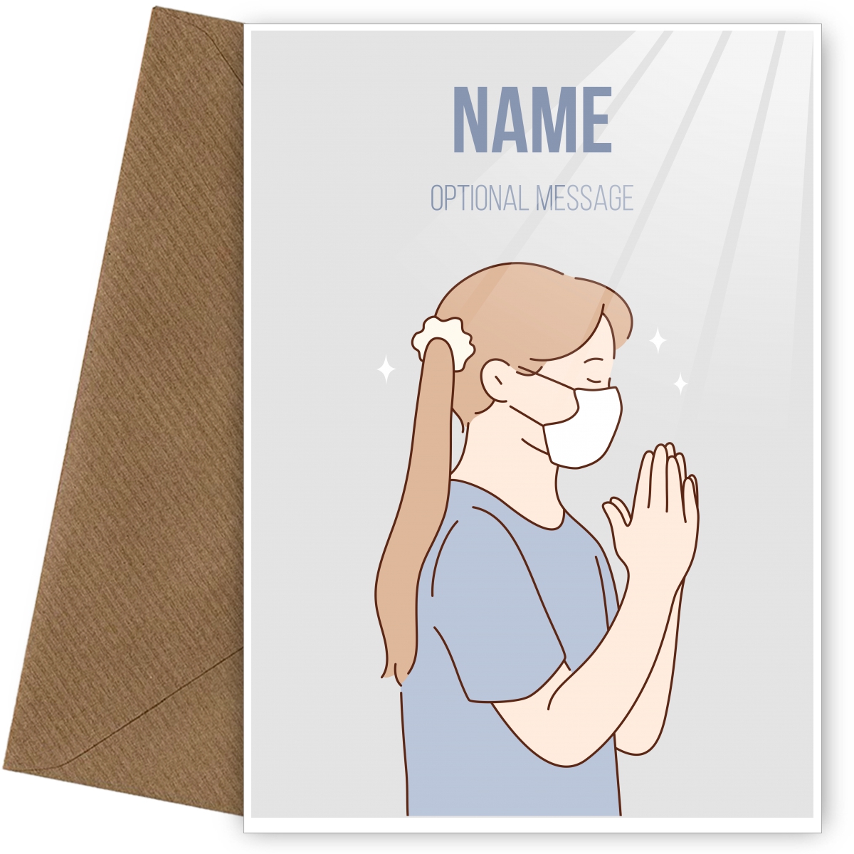 Personalised Religious Cards - Girl Praying