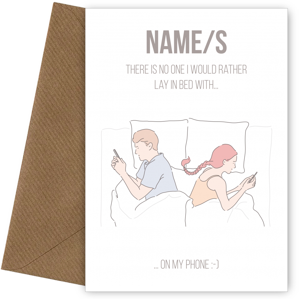 Funny Cards for Partner - Lay in Bed With