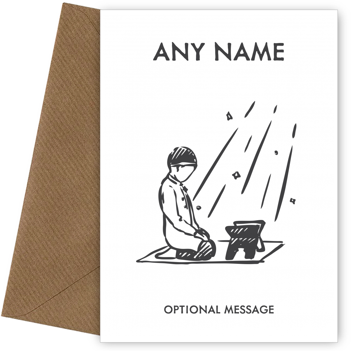 Muslim Boy Greetings Card - Praying