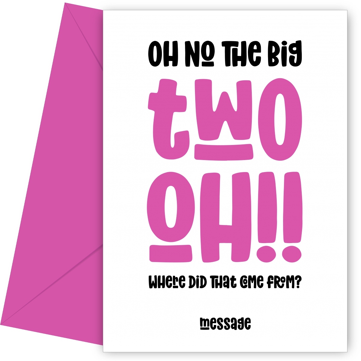 pink 20 : The Big Oh! Birthday Card