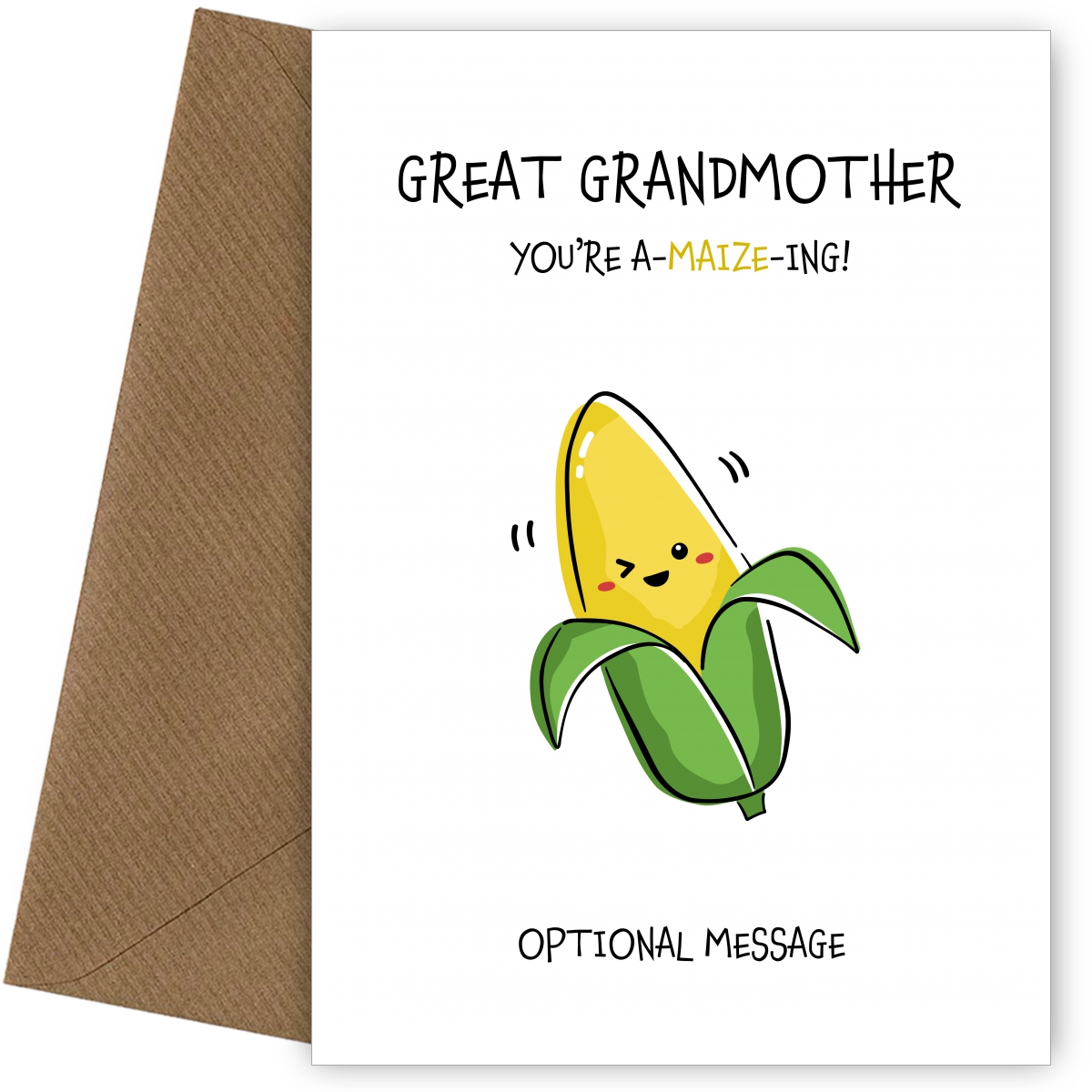Veggy Pun Amazing Birthday Card Great Grandmother Veggy Pun Amazing Birthday Card Great Grandmother