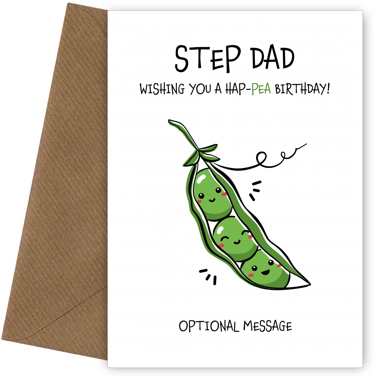 Veggy Pun Happy Birthday Card Step Dad