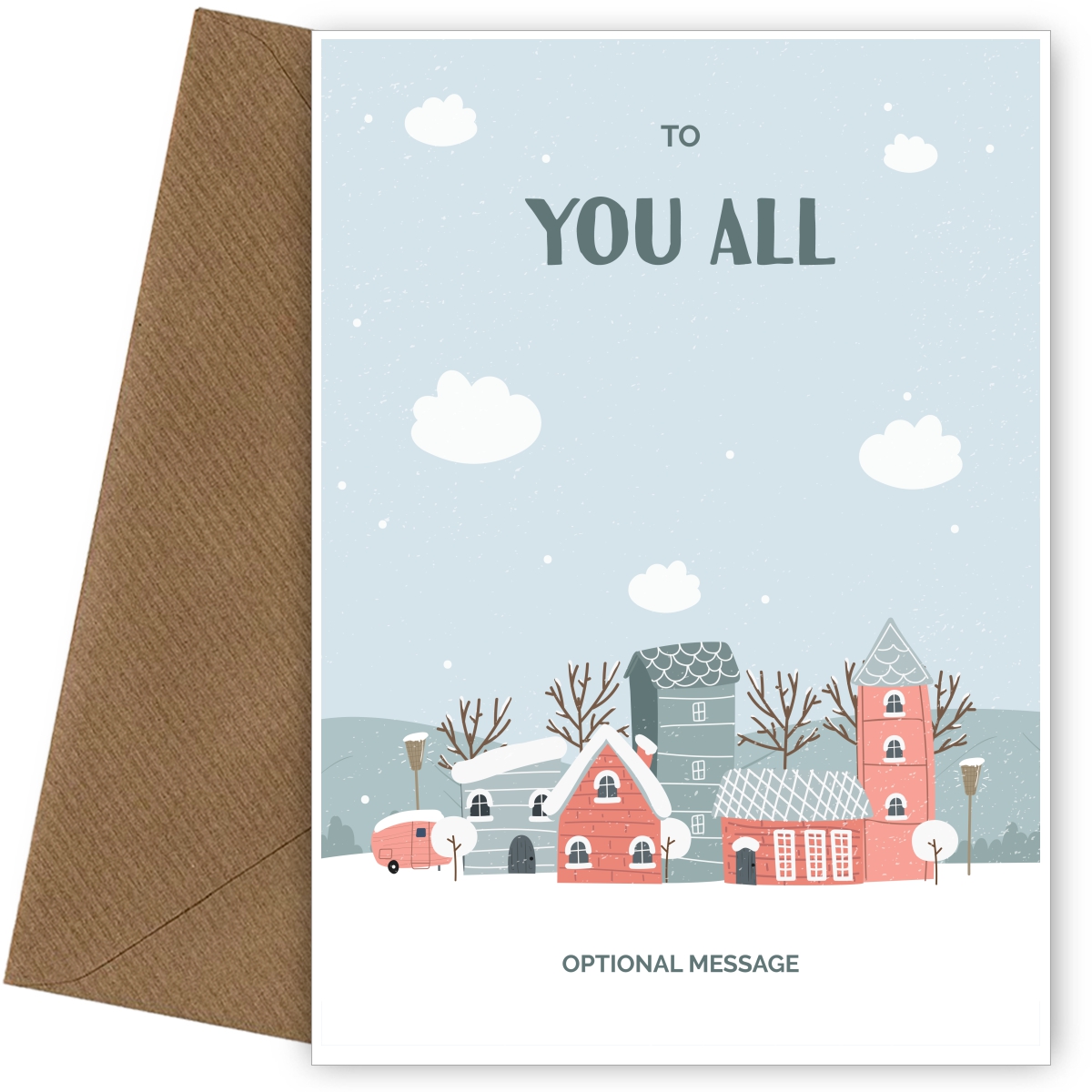To You All Christmas Card - Winter Village