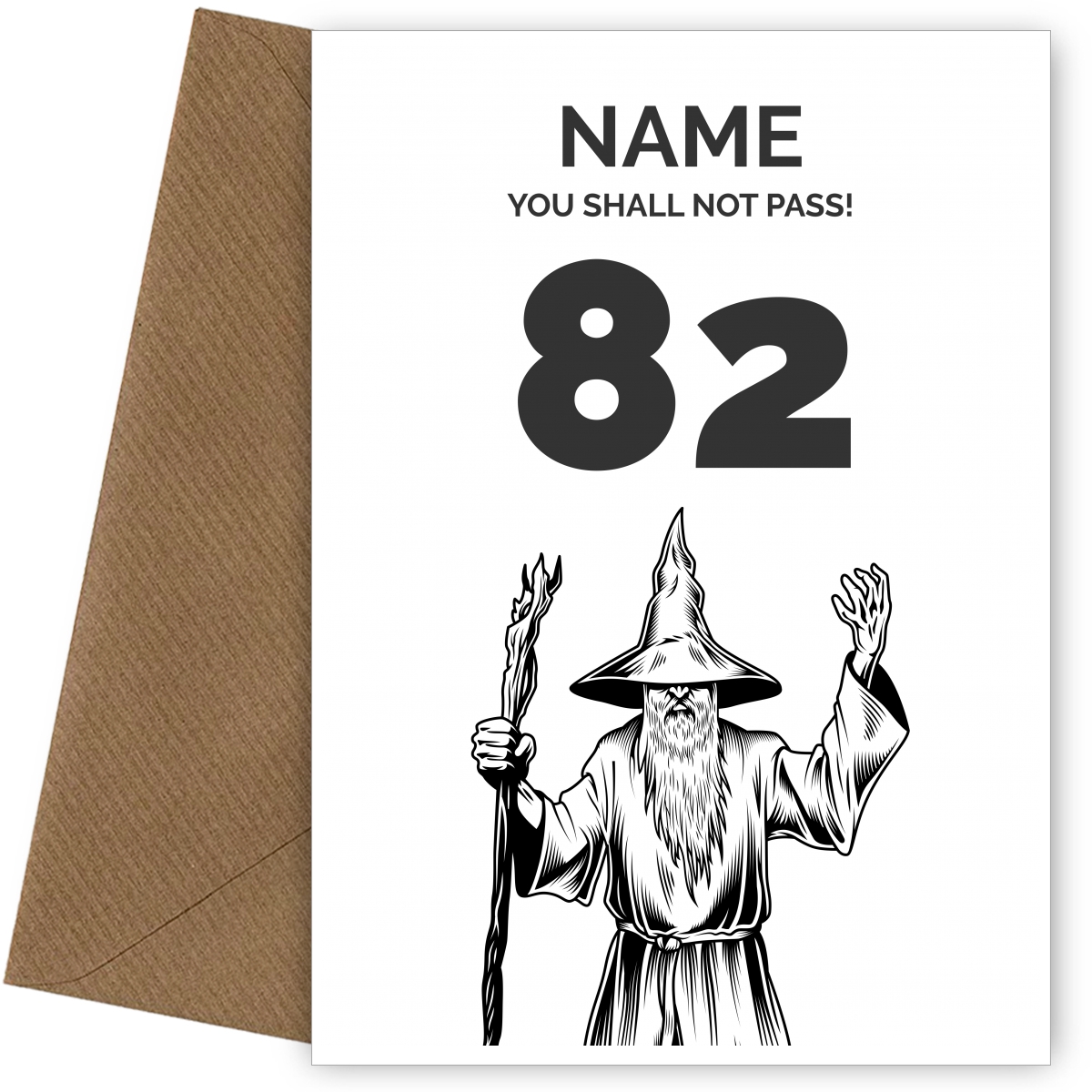 Funny 82nd Birthday Card - LOTR You Shall Not Pass 82 Funny 82nd Birthday Card - LOTR You Shall Not Pass 82