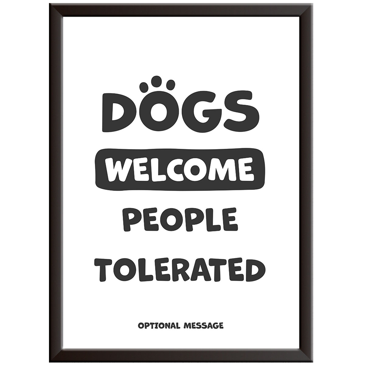 Personalised Dog Lover Present - Dogs Welcome People Tolerated Print