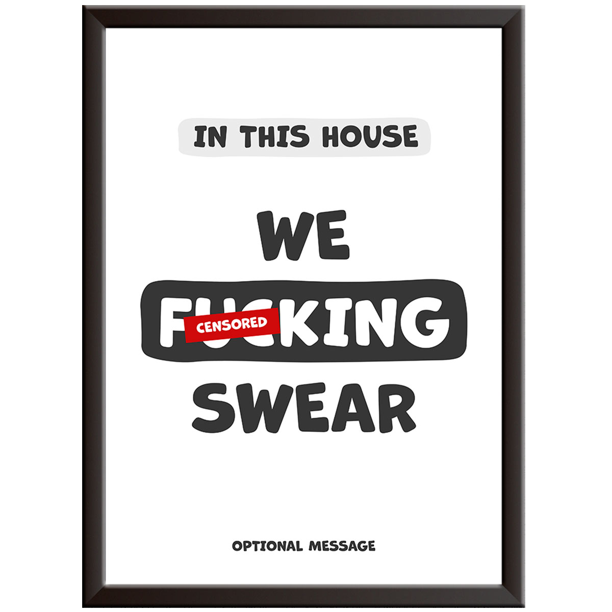 Personalised Family Wall Art Print - In this House we Swear