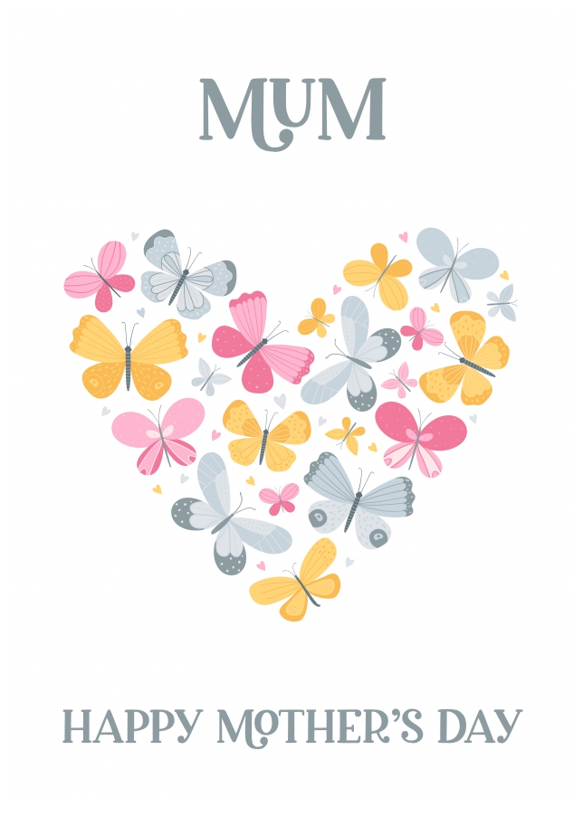 Butterfly Mother's Day Card for Mum - Heart