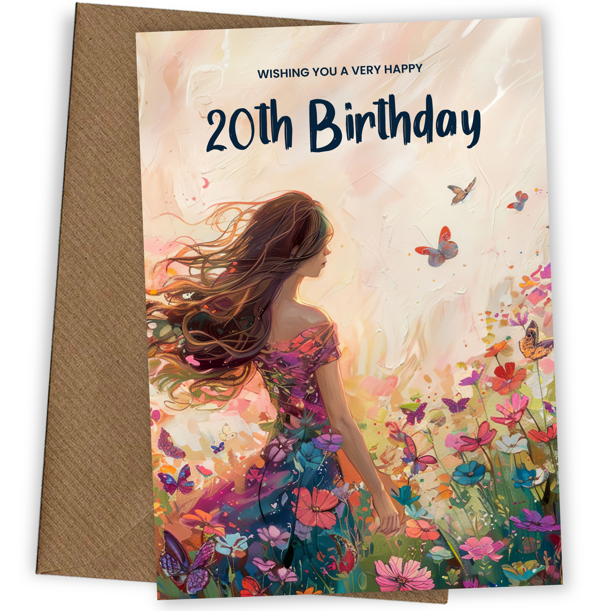 Elegant 20th Birthday Card for Her