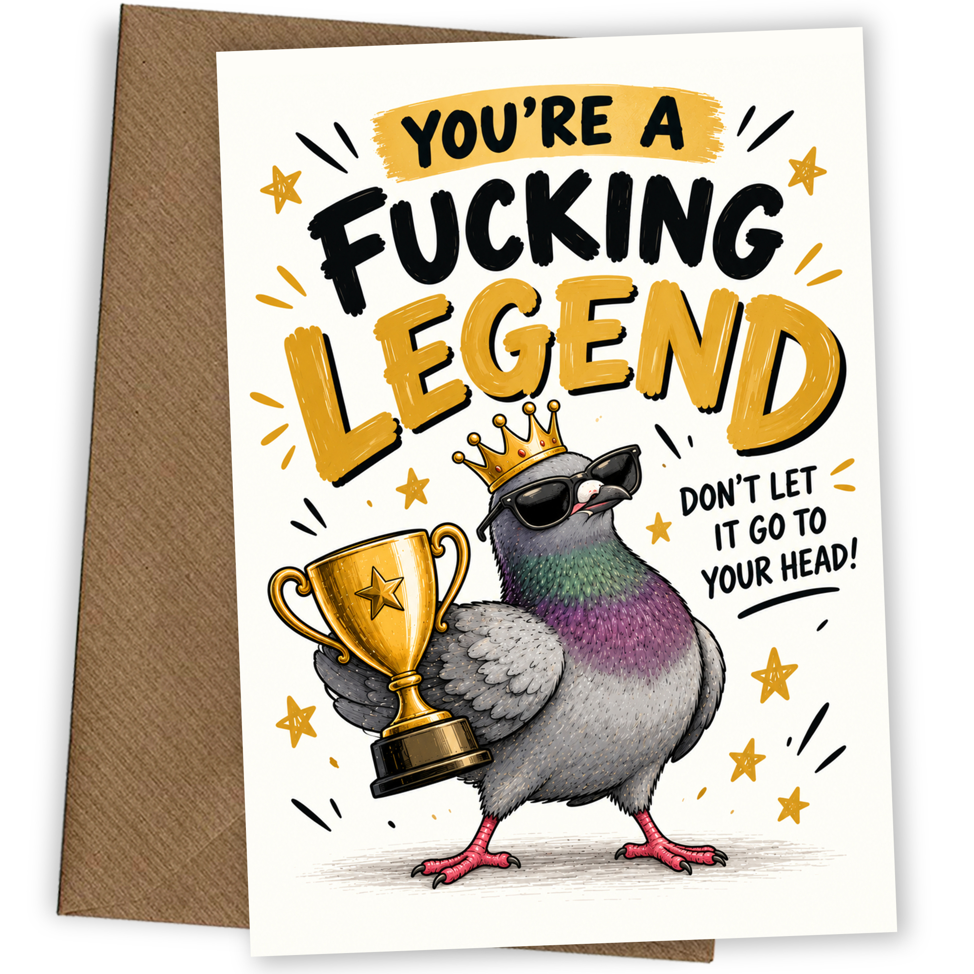 Funny Birthday Card Pigeon F*cking Legend
