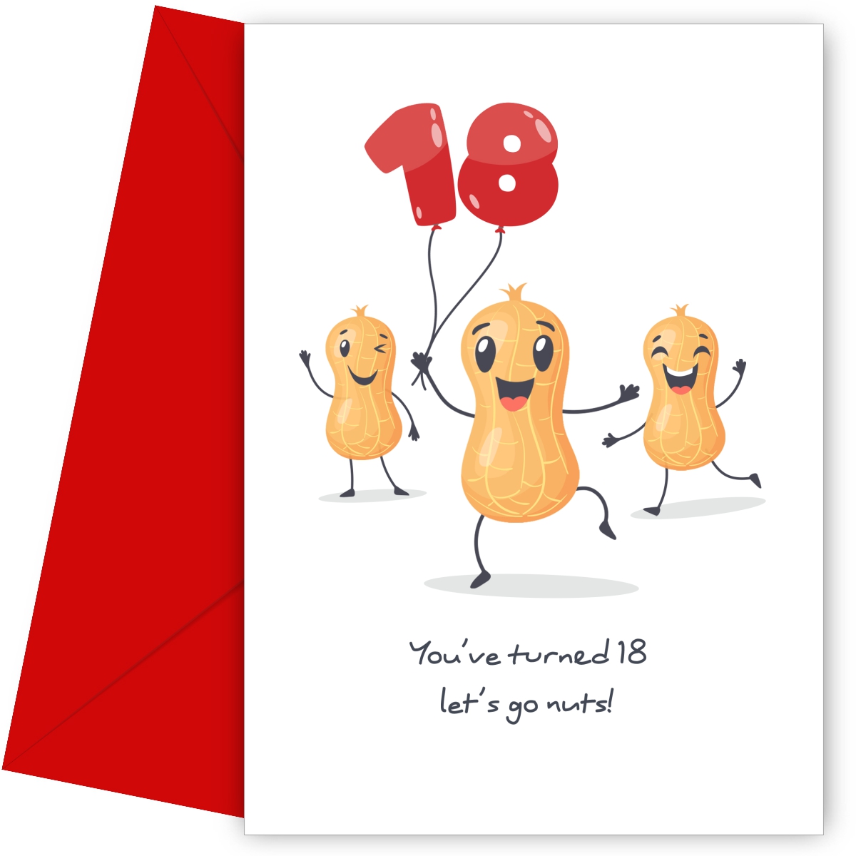 Funny 18th Birthday Card for Friend - Turning 18 Go Nuts