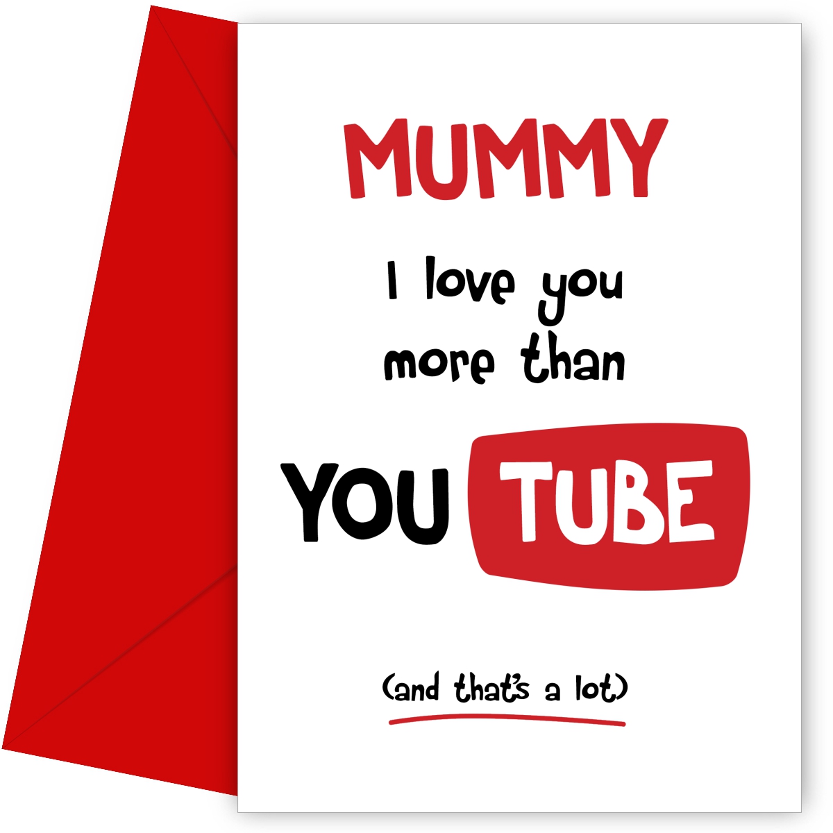 Mummy Birthday Card - I Love You More Than YouTube
