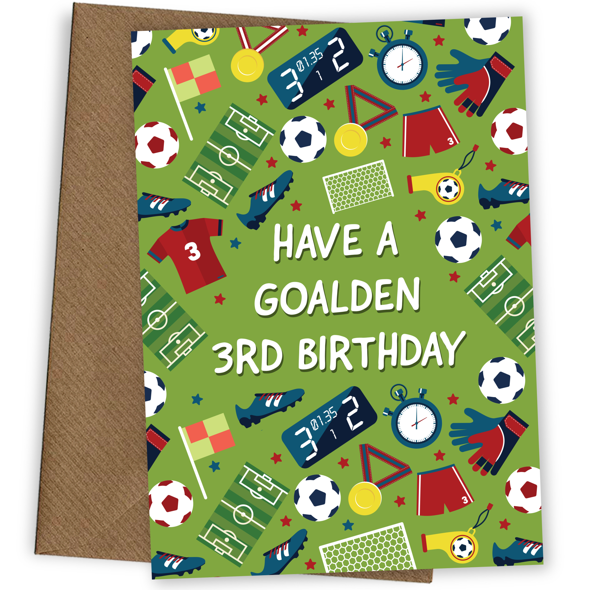 Football 3rd Birthday Card for Boys