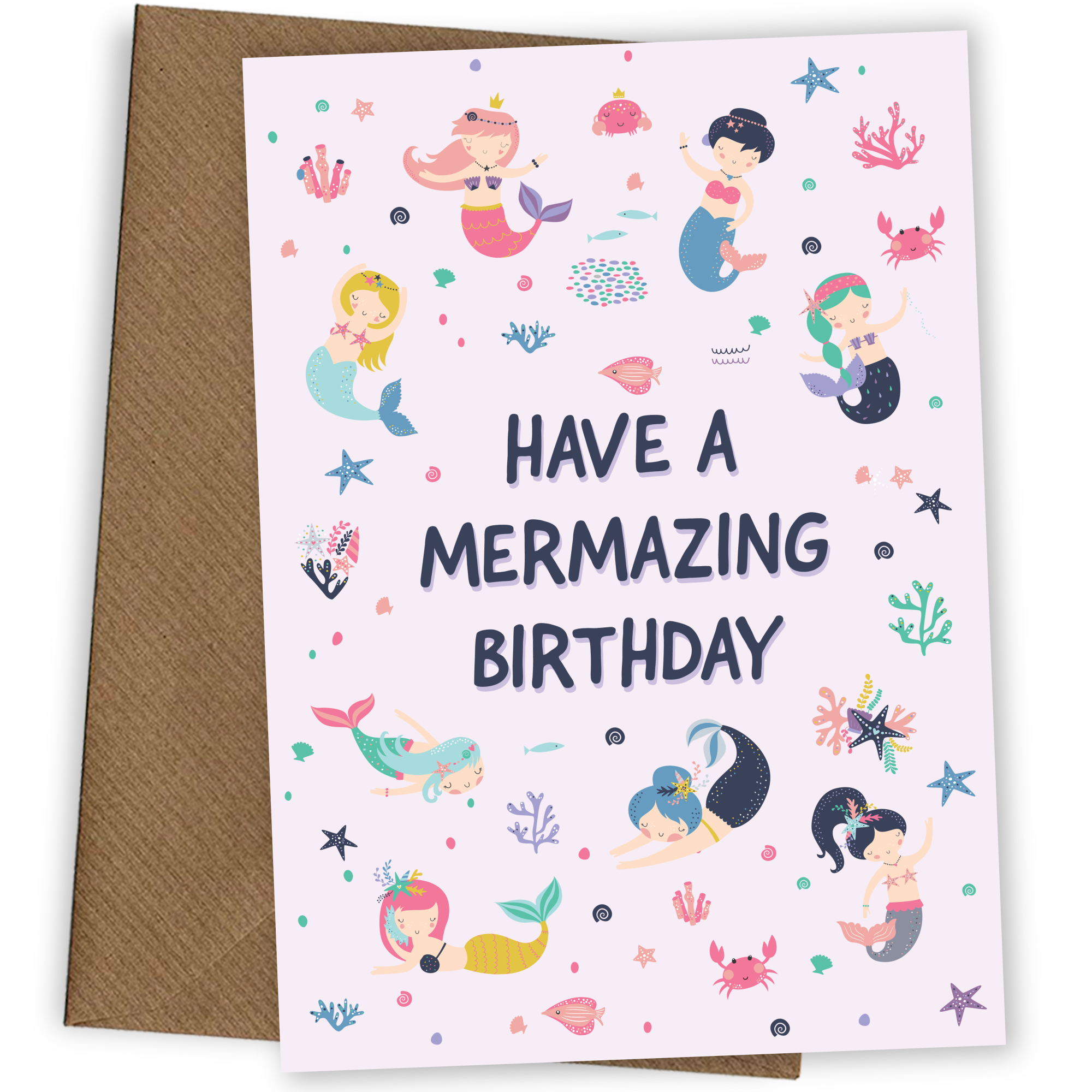 Mermaid Birthday Card for Girls