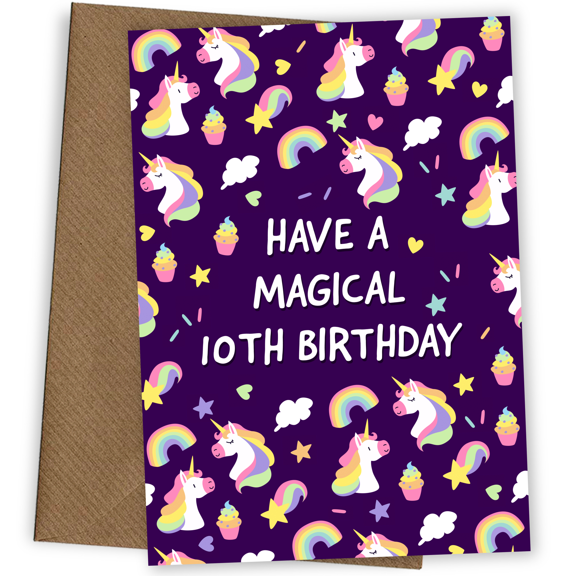 Unicorn 10th Birthday Card for Girls