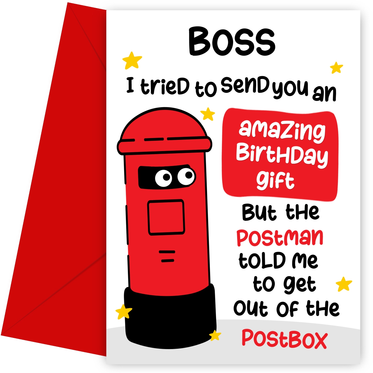 Funny Birthday Cards for Boss - Postman Told Me To Get Out